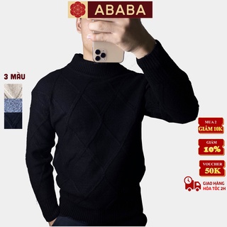 Áo len nam cổ 3p ababa, áo len cổ cao dài tay cho nam form rộng hàn quốc, dày ấm -aba-3pdayqc