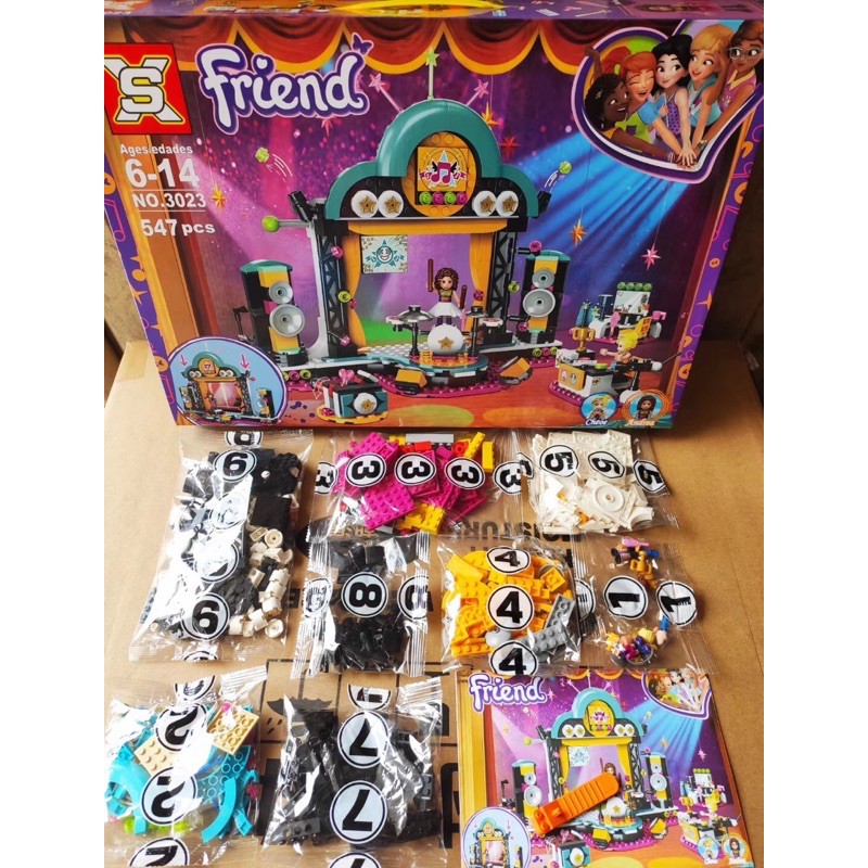 Lego con gái Friend lắp ráp khu biểu diễn âm nhạc 547 miếng ghép - đồ chơi xếp hình