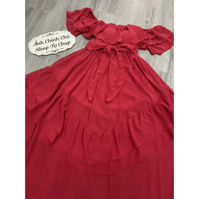 Đầm maxi bẹt vai sexy quyến rũ kèm ảnh thật