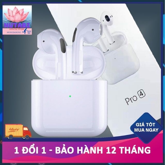 Tai Nghe Không Dây Bluetooth Airpods Pro4, Pro5. V5.0 Phong Cách  iphone. Bass Cực Chuẩn, Trầm Bống HUTABI