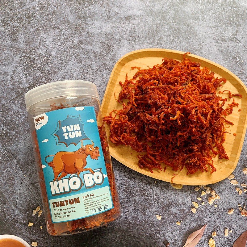 Khô bò xé sợi loại ngon, hũ pet 250g | TunTun - Thế Giới Đồ Ăn Vặt - Đồ Ăn Vặt Hà Nội