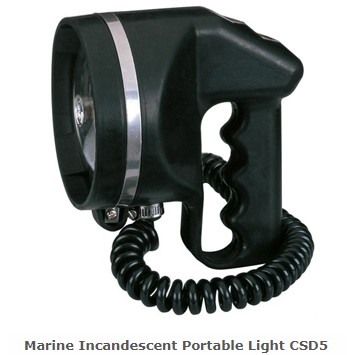 Đèn pha xuồng, cano cầm tay vỏ cao su kín nước 12V 80W (Life Boat Search Light WS97-80H 12V 80W)