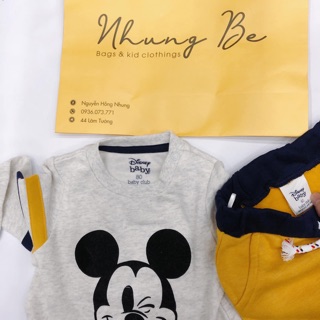 Bộ nỉ Mickey xám vàng