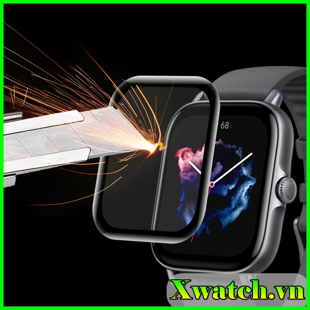 Cường lực dẻo Amazfit GTR4 GTS4 GTS3 GTS 3 GTS2 GTS 2 GTS 2 mini cường lực full màn, dán ful màn viền đen amazfit GTS3