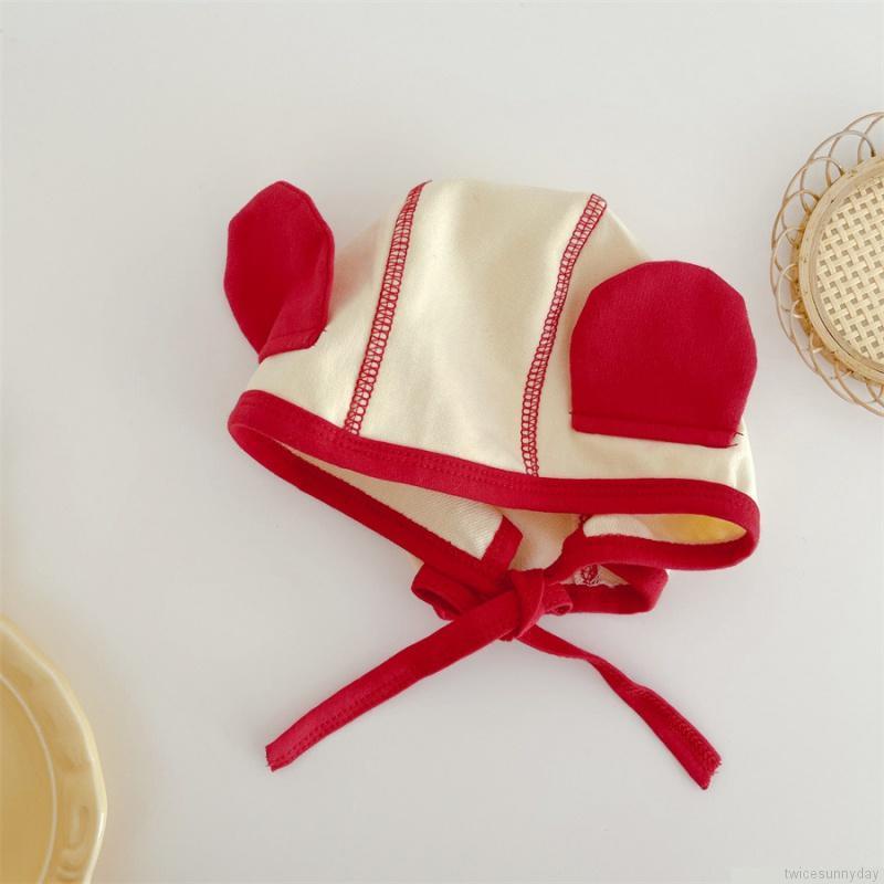 Bộ áo liền quần in họa tiết hoạt hình + mũ thời trang cho bé sơ sinh