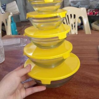 BỘ 5 THỐ THUỶ TINH CÓ NẮP TRƠN