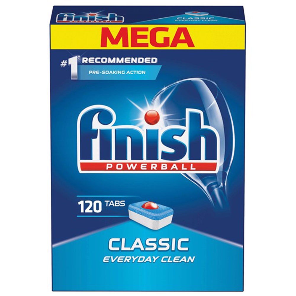 [HCM] Combo Viên rửa chén bát Finish Classic 120 viên + Muối 4kg + Nước làm bóng 750ml Chính hãng