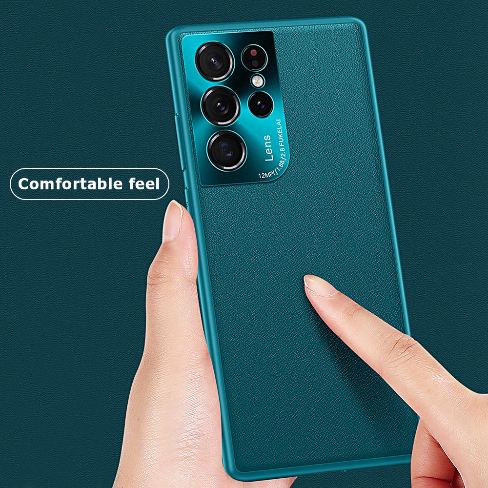 Ốp Điện Thoại Da Bảo Vệ Camera Cho Samsung Galaxy S22 S21 Ultra S22 Plus S20 FE 4G 5G Samsung S 22 21