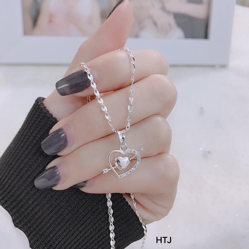 Dây chuyền bạc mặt tim love LINH MIU SILVER