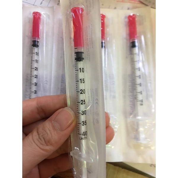 Bơm kim tiêm tiểu đường insulin Promisemed 1mL U-40 ( đầu kim bé 0,3x8mm)