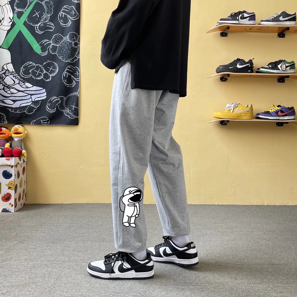 Quần dài lụa lạnh mỏng kiểu dáng xếp nếp phong cách Hàn Quốc thời trang dành cho nam M-5XL phi hành gia Nasa