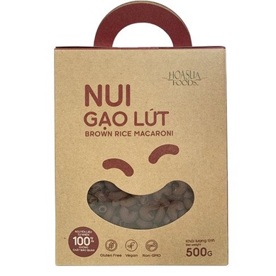Nui hữu cơ Hoa sữa nui gạo trắng nui gạo lứt cho bé ăn dặm hộp 500g