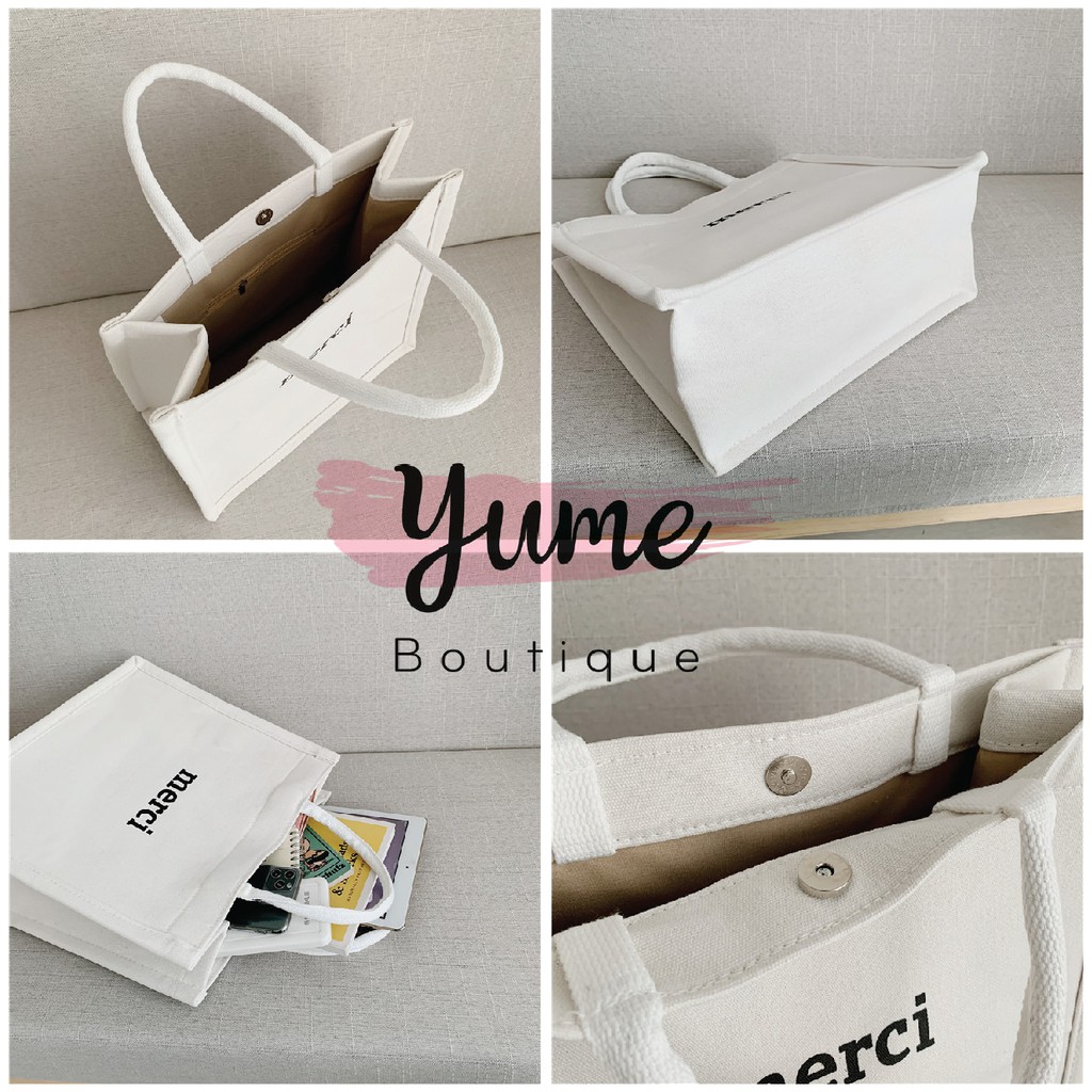 [FreeShip] Túi Vải Merci Loại 1, Túi Tote, Cỡ Lớn Thời Trang YUME Đựng Nhiều Đồ Cực Đẹp 2021 TMC