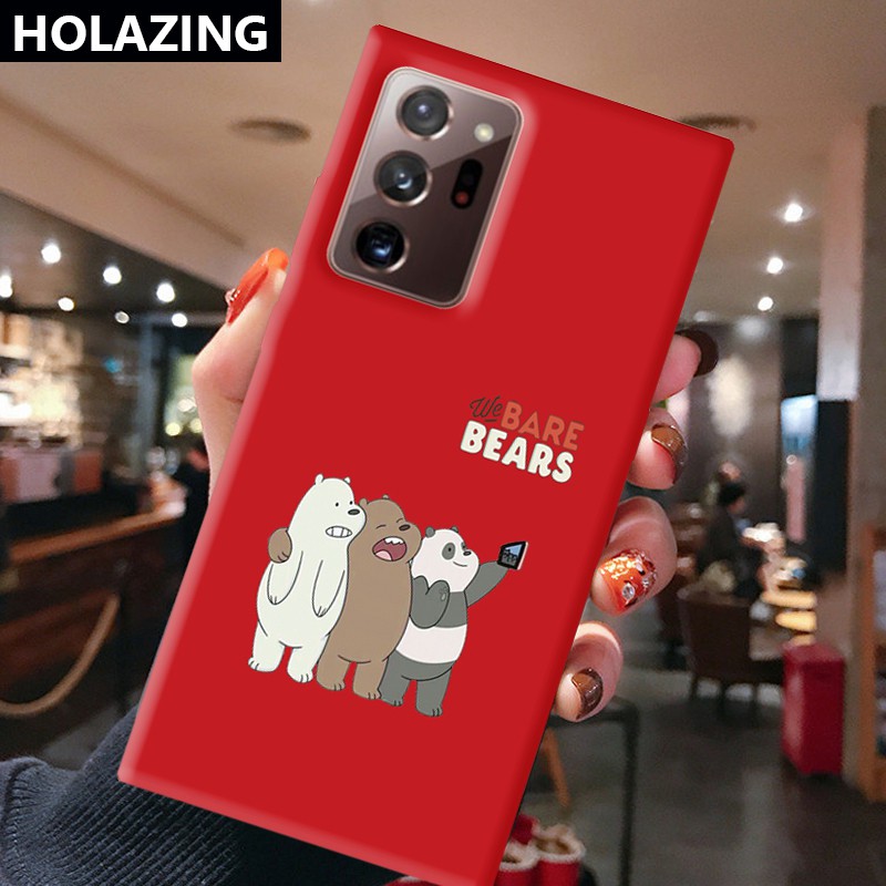 Samsung Galaxy S21 Ultra S8 Plus S10E S10 5G Note 20 10 Plus 9 8 Candy Color Phone Cases vỏ điện thoại Cute We Bare Bears Soft Silicone Cover