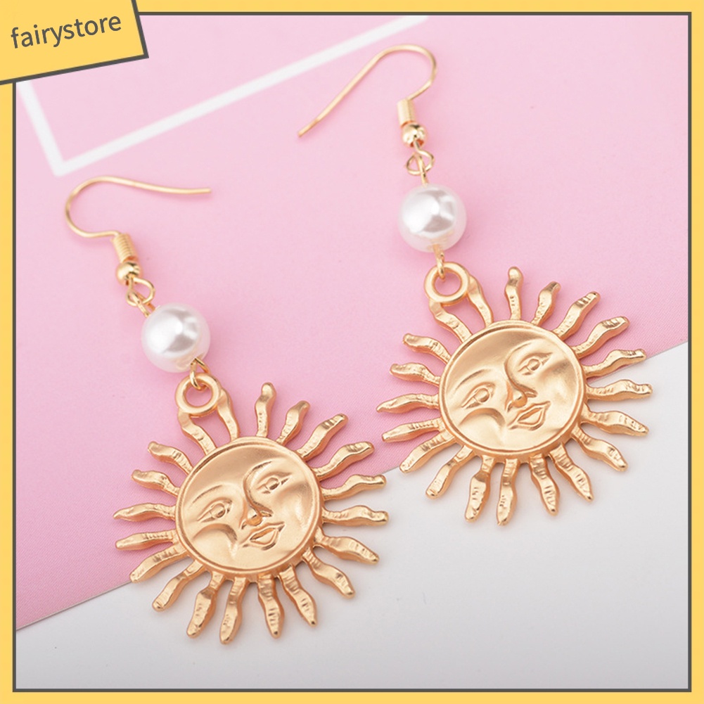 Hoa tai kiểu dáng mặt trời mỉm cười thời trang cá tính