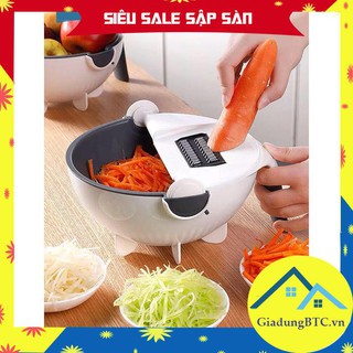 Bộ dụng cụ gọt rau củ 9 món đa năng | Bộ nạo rau củ 9 món trong 1 đa năng, gồm rổ, dụng cụ nạo, giữ lưỡi bào