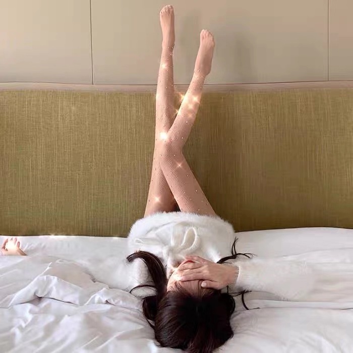 Quần tất lụa mỏng sexy màu da /đen lưới kim đá lấp lánh mịn màng HÀNG QUẢNG CHÂU