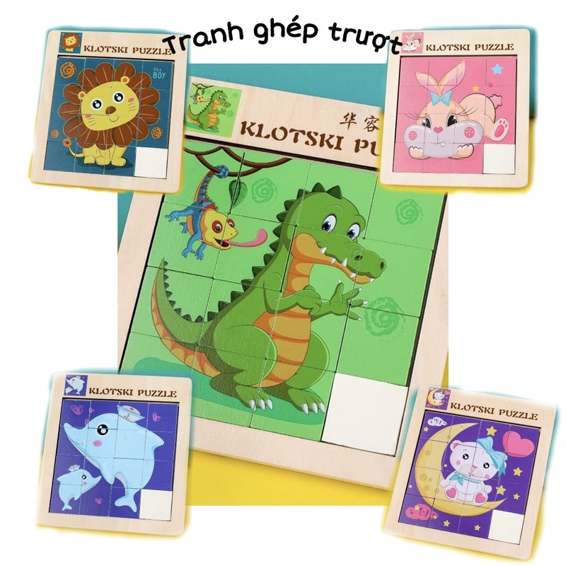 [Sale Khủng] Đồ Chơi Xếp Hình Bằng Gỗ Ngộ Nghĩnh - Tranh ghép trượt  Puzzle BEOFAMILY - Đa dạng hình ảnh, an toàn cho bé