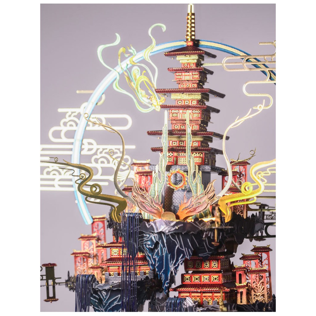 Mô hình lắp ghép kim loại 3d Bồng lai đảo