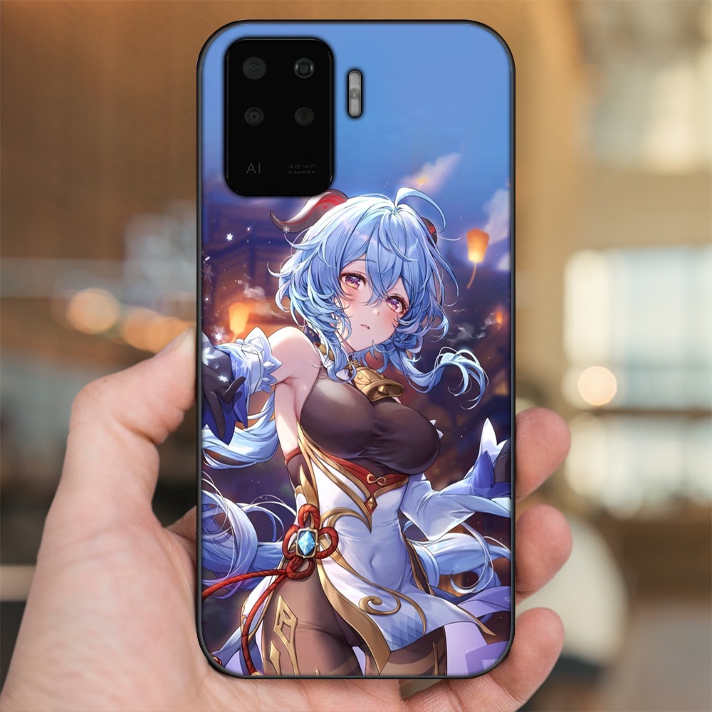 Ốp lưng Oppo A94 viền đen in hình Ganyu Genshin Impact