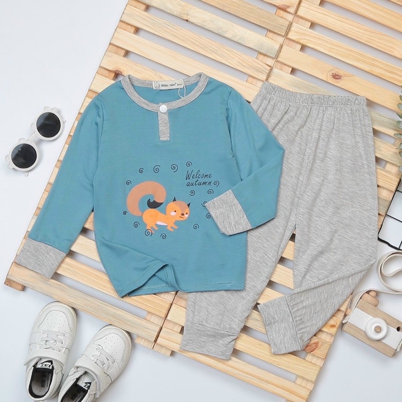 Bộ dài tay Minkymom thun lạnh chuẩn loại 1