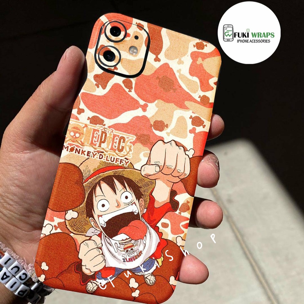 Tấm dán Skin FULL VIỀN One Piece Dành Cho 13ProMax 12ProMax 11ProMax X XS XR XSMAX 6Plus 7Plus 8Plus FukiShop
