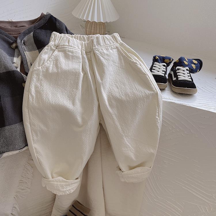 Quần dài cotton vải lanh dáng mỏng chống muỗi thời trang dành cho cả bé trai và bé gái