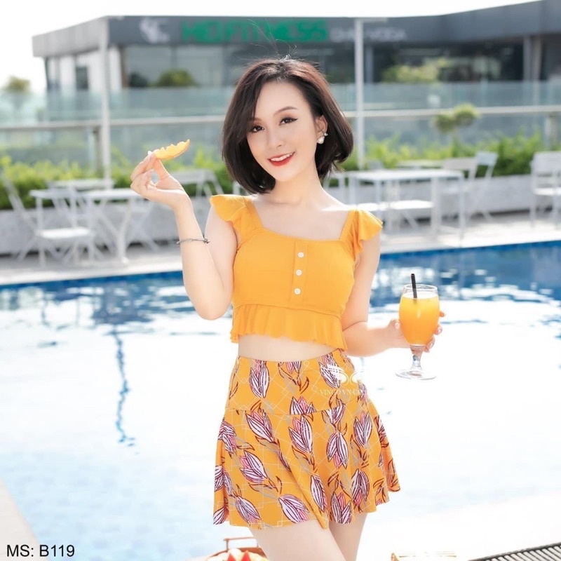 Bộ đồ bơi tắm biển đi bơi bikini chân váy áo cánh tiên che khuyết điểm 9209