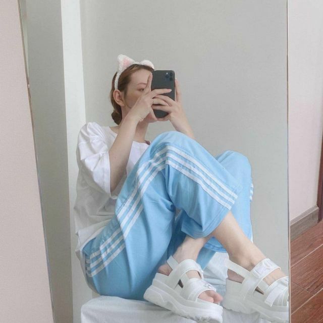 Quần ống suông 3 sọc phối màu form đẹp unisex (Ảnh thật)