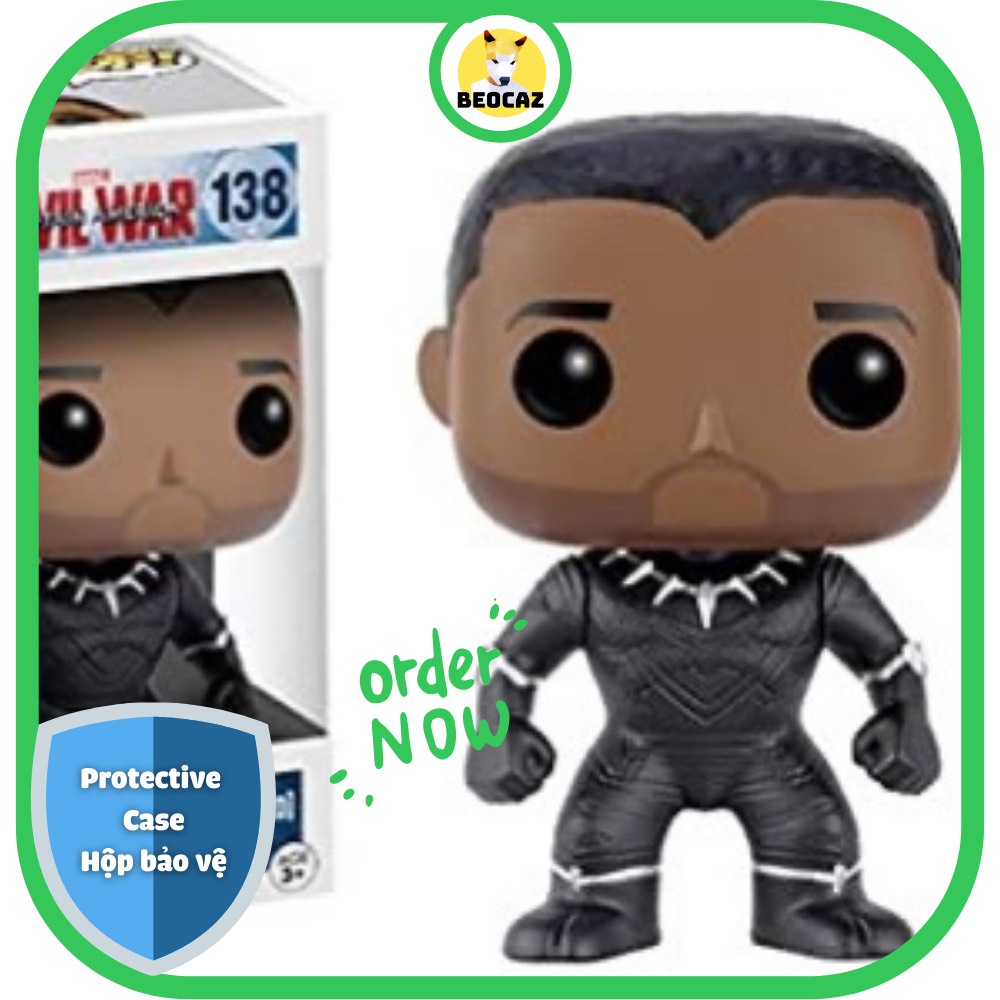 [Ship Hỏa Tốc] [Tặng Hộp Bảo Vệ] [Chính hãng] Mô hình Funko Pop Black Panther Báo Đen No.138 Biệt đội Avengers Marvel