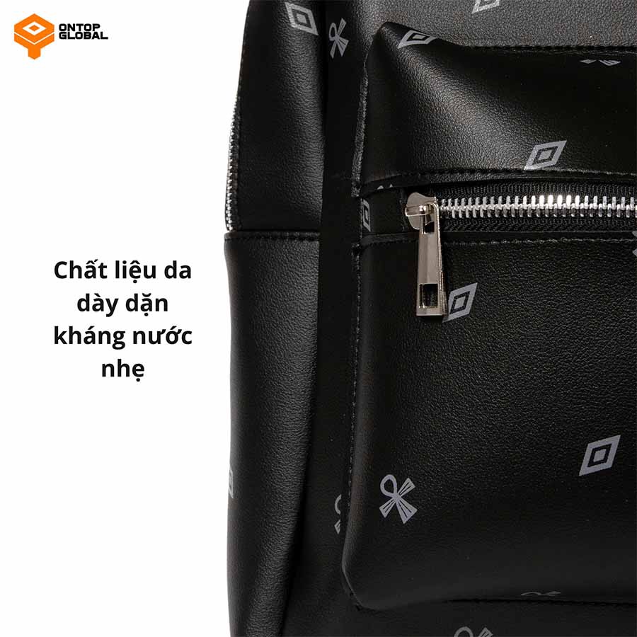 [FREESHIP - Hình thật] Balo nam đi học - Ba lô nữ da màu đen Level - đen Local Brand ONTOP