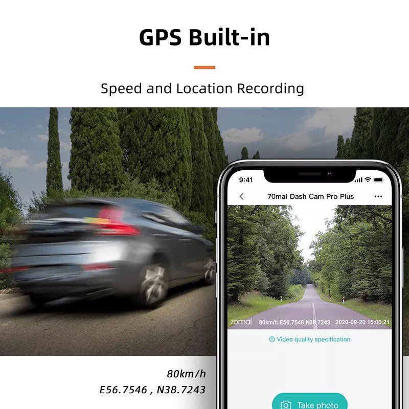 Camera hành trình 70mai Dash Cam Pro Plus , 70mai A500 Quốc tế - Cam hành trình xiaomi - Bảo Hành 12 Tháng