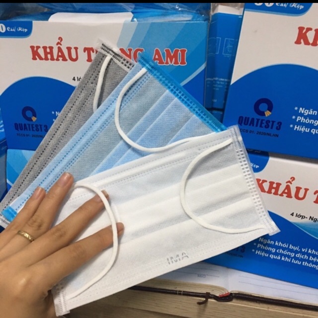 Khẩu trang y tế Ami kháng khuẩn 4 lớp ( 10 chiếc 1 gói )