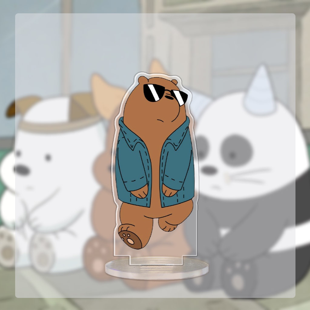 Mô hình đứng standee in hoạt hình We Bare Bears anime trang trí góc học tập bàn làm việc cao 5 đến 8 cm