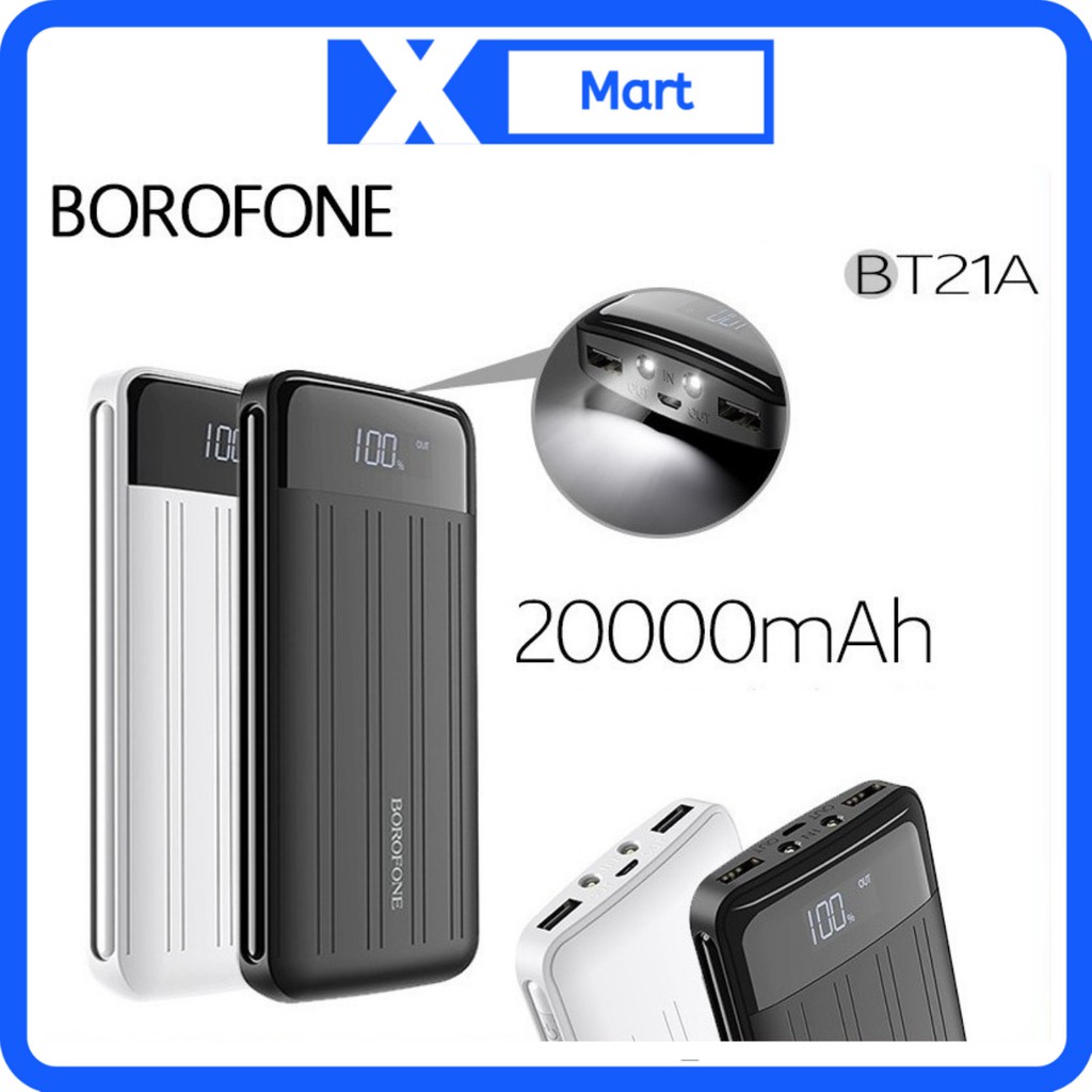 Pin dự phòng sạc nhanh 2A BOROFONE 20.000mah chính hãng - Sạc dự phòng dùng được cho nhiều dòng điện thoại