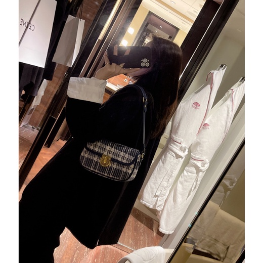 Túi kẹp nách vải dạ kẻ có 2 dây sang chảnh S101