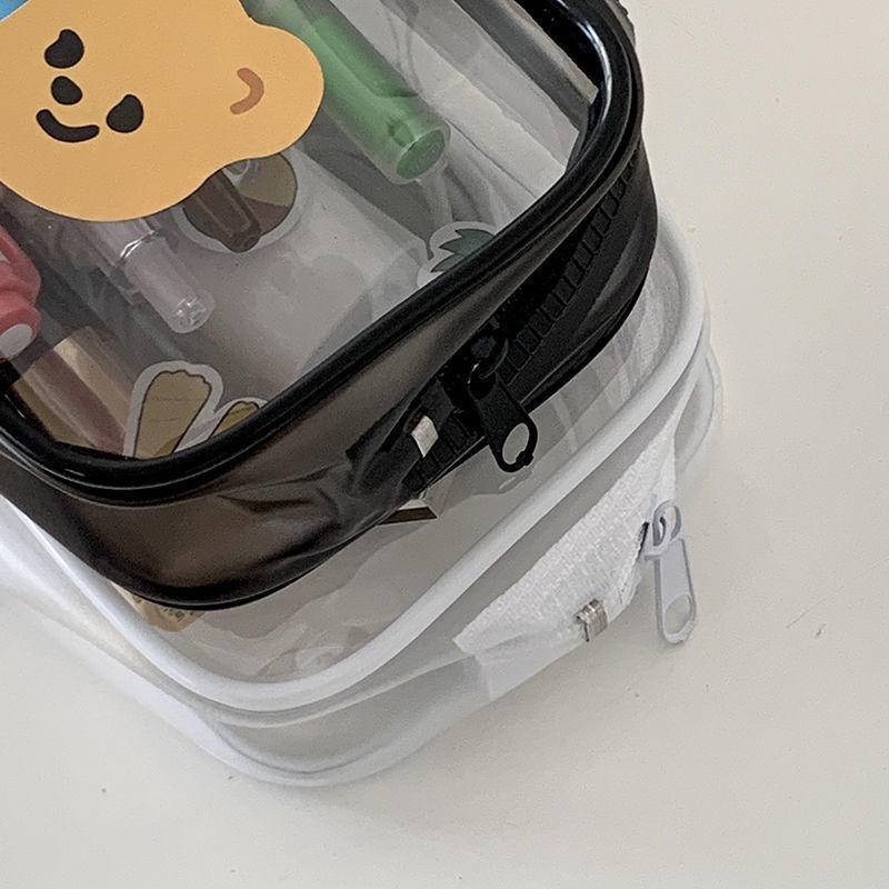 ⭐ iLado ⭐  Túi đựng bút trong suốt cute túi nilong/PVC cute stickers chủ đề nhân vật túi zip nhỏ hộp vải đựng đồ Hộp đựng hộp bút hologram bút cute bọc zip tiểu an văn phòng phẩm Đa Dụng túi đựng đồ dùng cá nhân hình