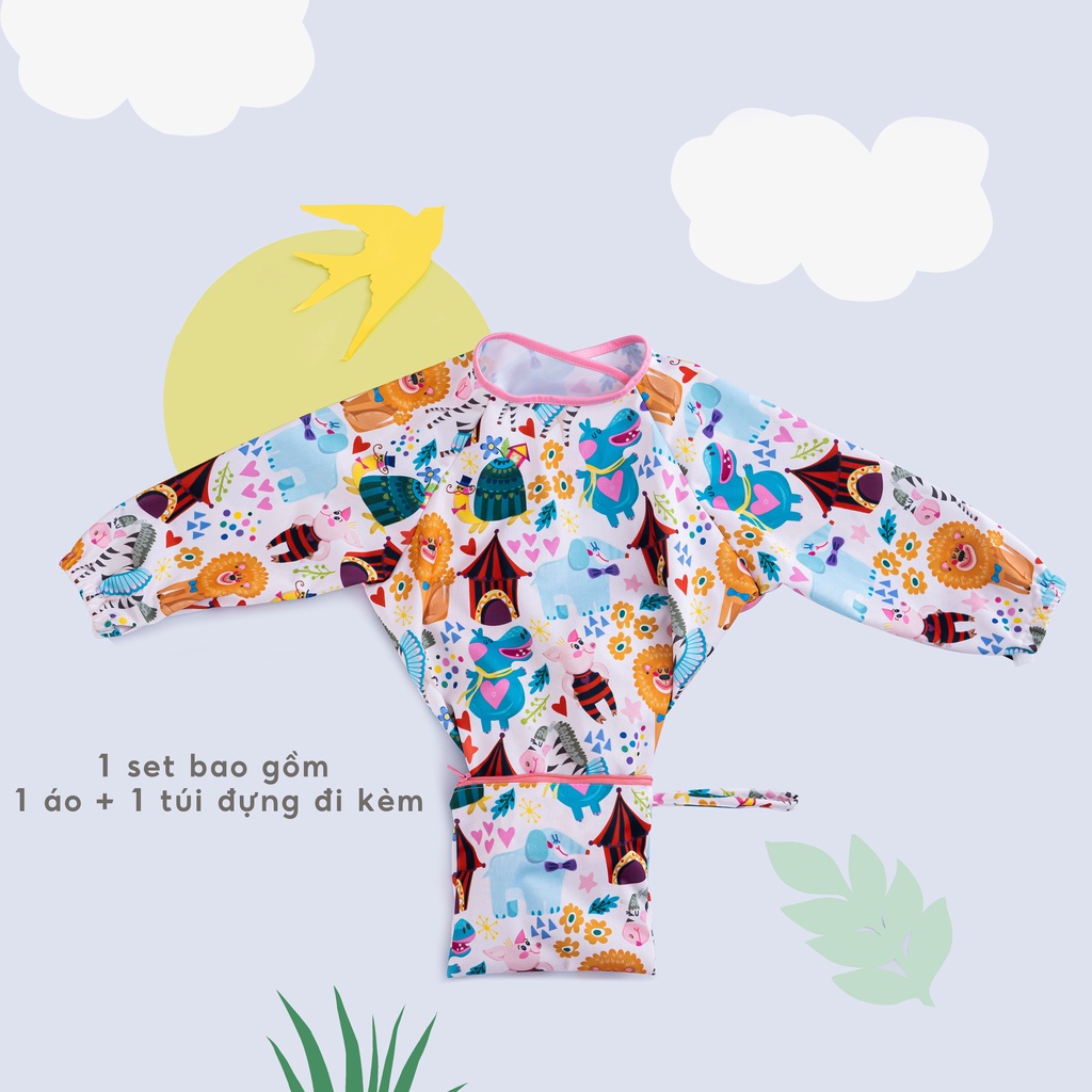 Combo Áo Yếm Ăn Dặm Thần Kỳ BLW Dài Tay Cho Bé Chống Thấm ANBE VIỆT NAM YTK02