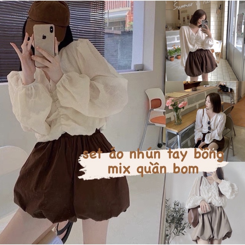 ÁO XỐP NHÚN TAY BỒNG ULLZANG🍂