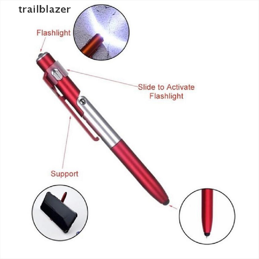 trailblazer Multifunction 4 in 1 Touch Screen Ballpoint Pen Folding LED Light Mobile Stand UIO