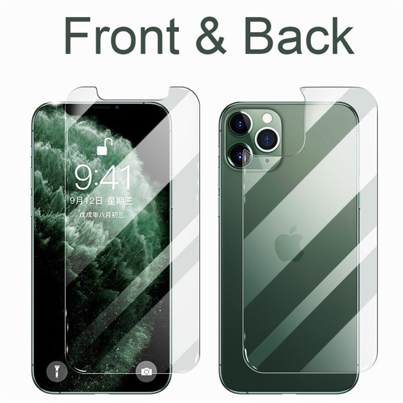 Kính cường lực 2 trong 1 mặt trước và mặt sau - iPhone 6 6s 7 8 SE 2020 X Xs XR 11 12 Plus Pro Max