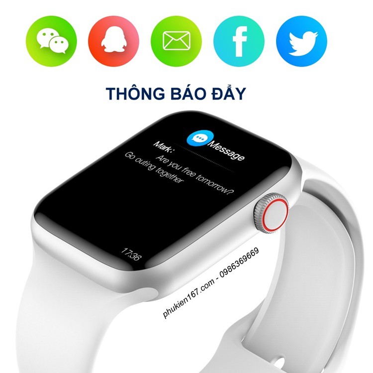 [Smartwatch W26/W26M] Đồng hồ thông minh W26/W26M seri 6 - Màn hình tràn viền - Thay được dây - Chống nước IP67