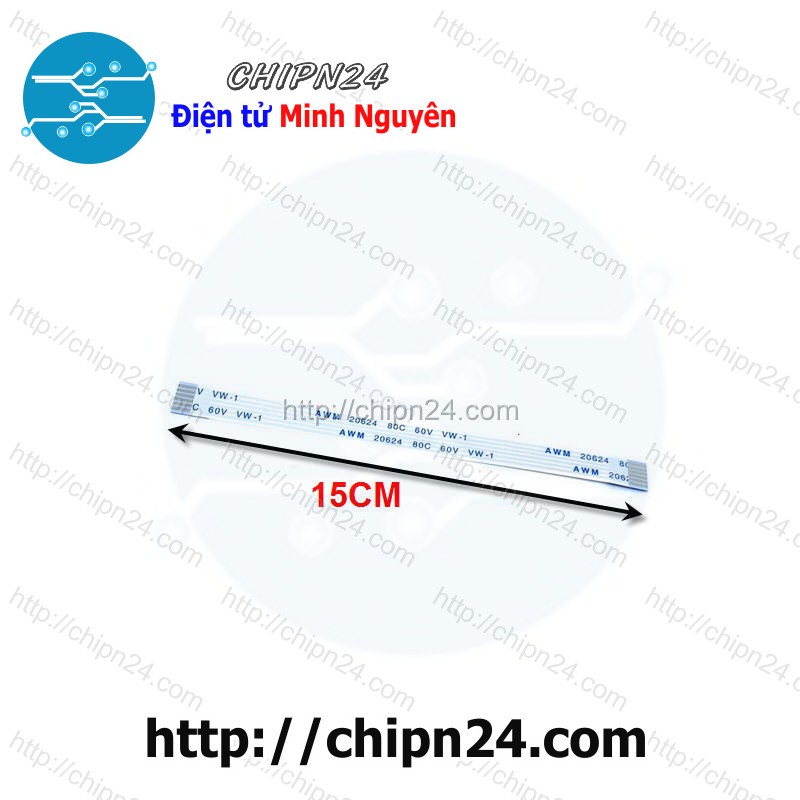 [1 SỢI] Cáp FPC/FFC 6P 1.0MM 15CM cùng chiều (Cáp AWM 20624 80C 60V VW-1)