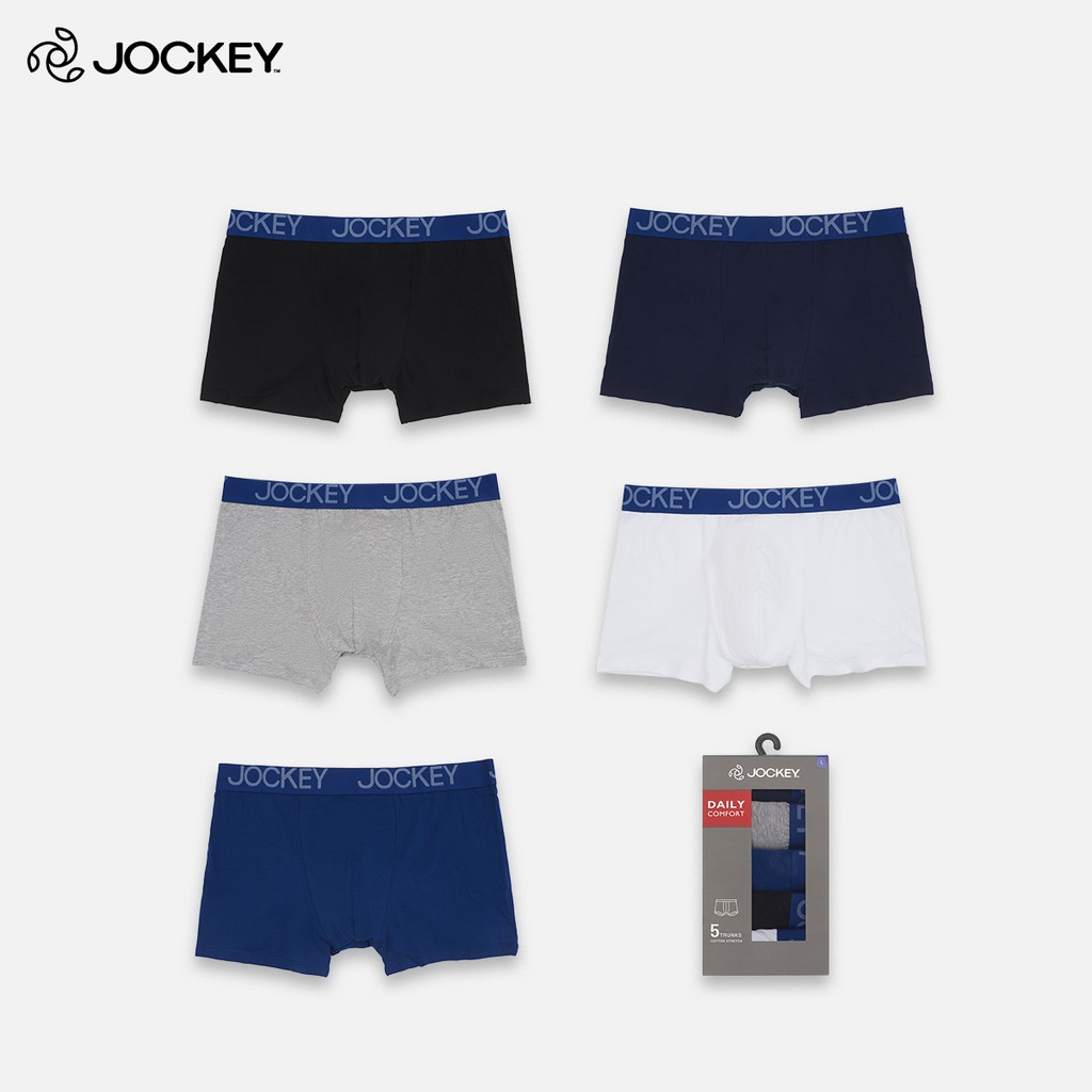 Hộp 05 Quần Lót Nam Jockey Dáng Trunk Boxer Thun Cotton Kháng Khuẩn Thoáng Khí - JAMB0411P - Tổng hợp 05