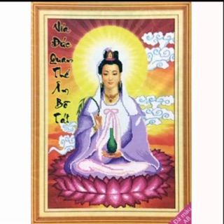 Tranh đính đá Phật Mẹ Quan Âm  43x60