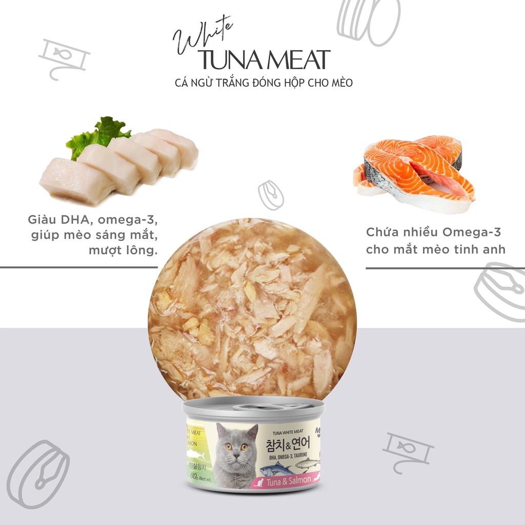 Pate cá ngừ trắng các loại dành cho mèo White Tuna Meat 80g