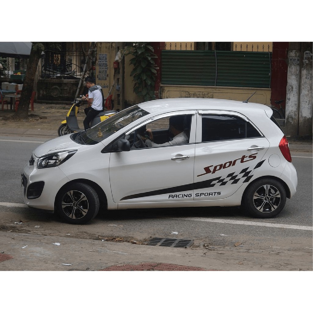 Tem xe Kia Morning kiểu dáng thể thao - decal morning