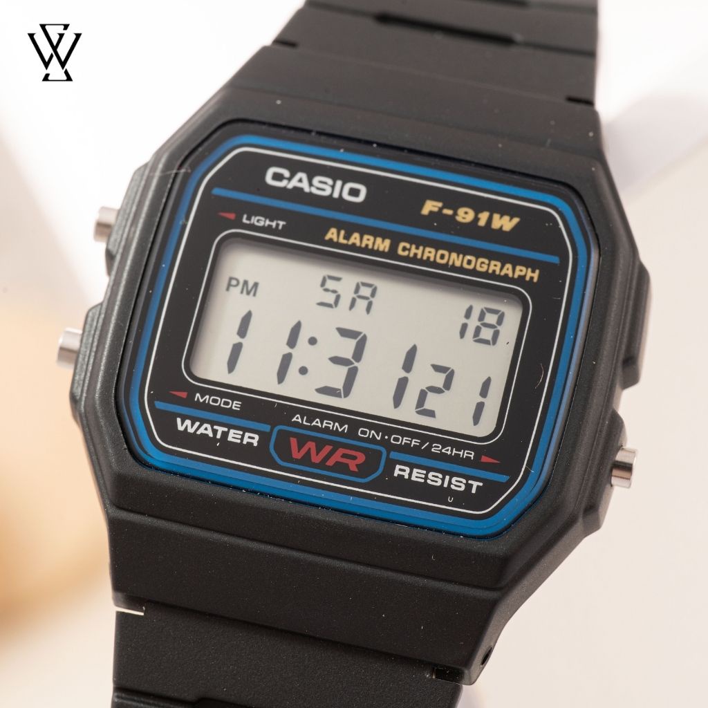 Đồng Hồ Điện Tử Nam Casio WATCHSTORE F-91W-1DG Thiết Kế Mặt Kính Nhựa 41mm, Dây Đeo Cao Su Và Vỏ Nhựa Bền Bỉ