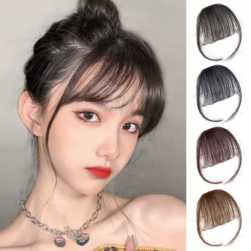 Tóc Mái Thưa Giả Tóc Thật Và Tơ Nhân Tạo