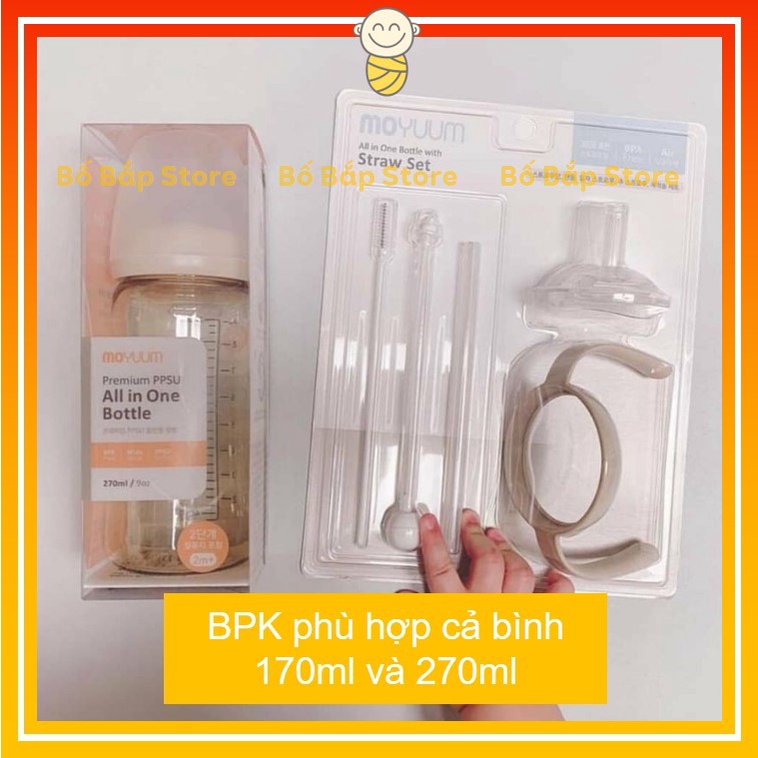 ⚡𝟭𝟬𝟬% CHÍNH HÃNG MOYUUM⚡ Bộ Chuyển Đổi Sang Bình Nước Moyuum Set Ống Hút, Quai Cầm Moyuum 170ml 270ml Hàn Quốc